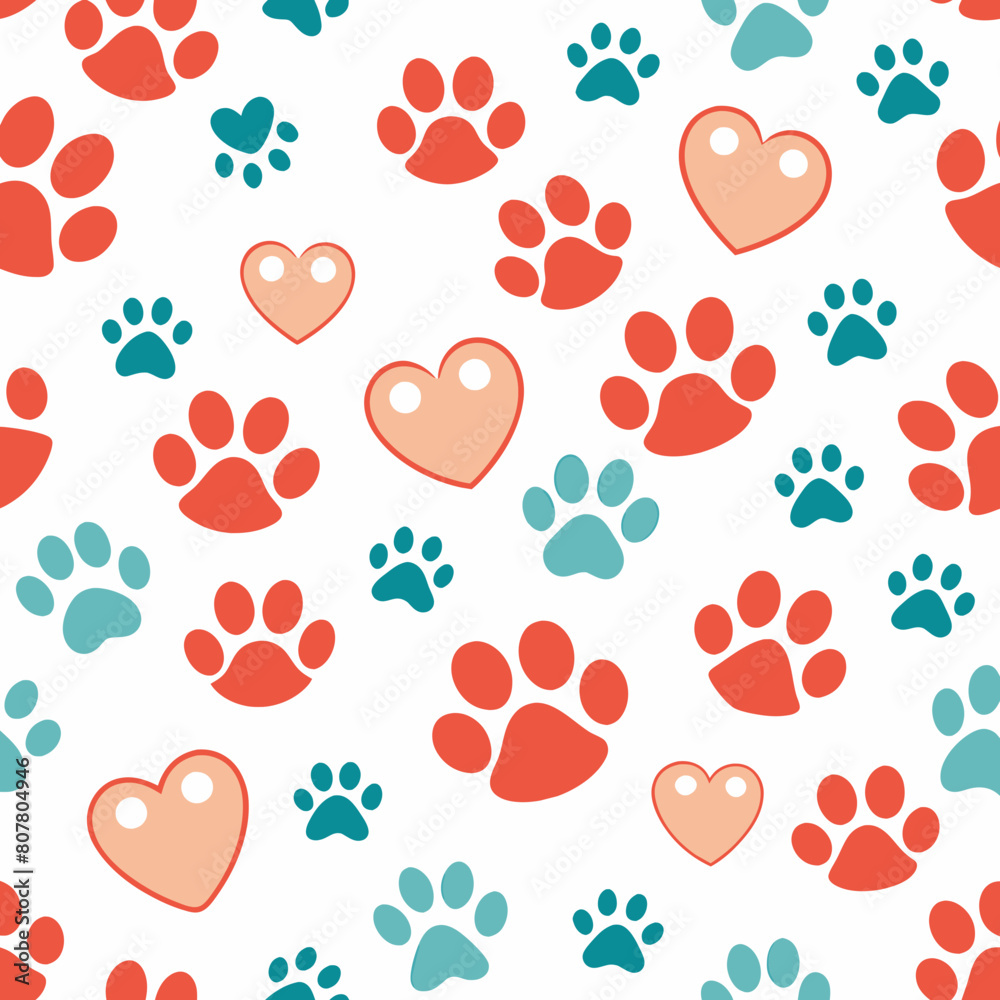 Fototapeta premium seamless pattern with hearts