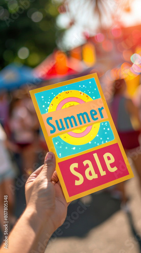 Summer Sale Advertisement Flyer Held at Sunny Street Fair