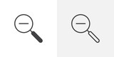 Zoom Reduction Icon Set. Vector symbol for decreasing magnification with a minus.