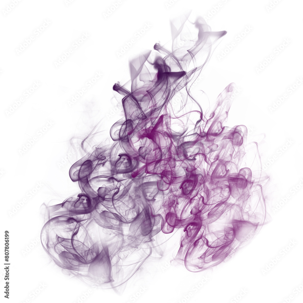 Abstract  party fog. Isolated blue, teal, purple ,  smoke  think cloud. 3D special effects fog clouds graphic for white background, magic birthday clip art