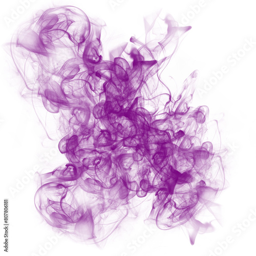 Abstract party fog. Isolated blue, teal, purple , smoke think cloud. 3D special effects fog clouds graphic for white background, magic birthday clip art