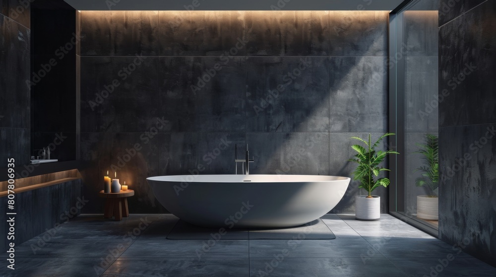 Fototapeta premium Minimalist bathroom interior design.