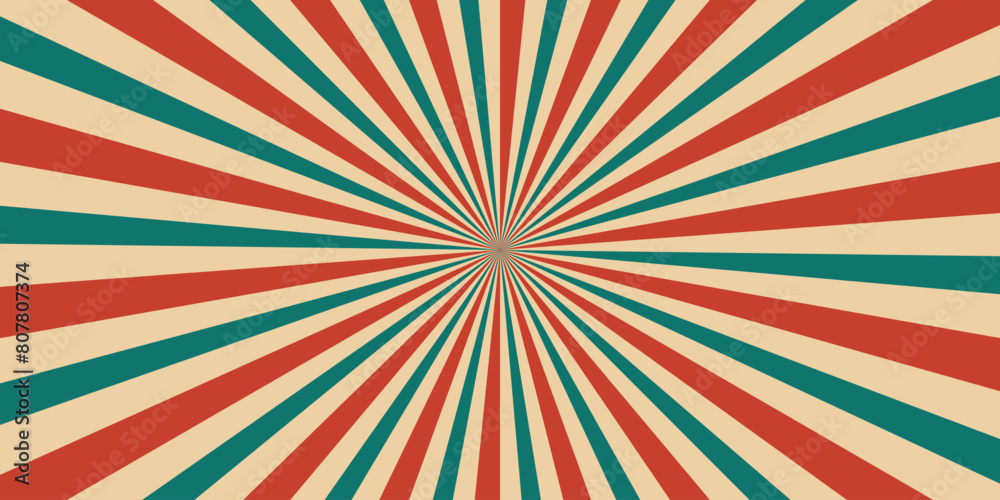 Fototapeta premium Classic vintage rays sunburst retro background. vector background template retro vintage style