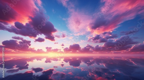 clouds and pink sky,sweet sky,Light pink clouds in sunset blue sky. Pastel colors of clouds, sunrise sundown natural background © May