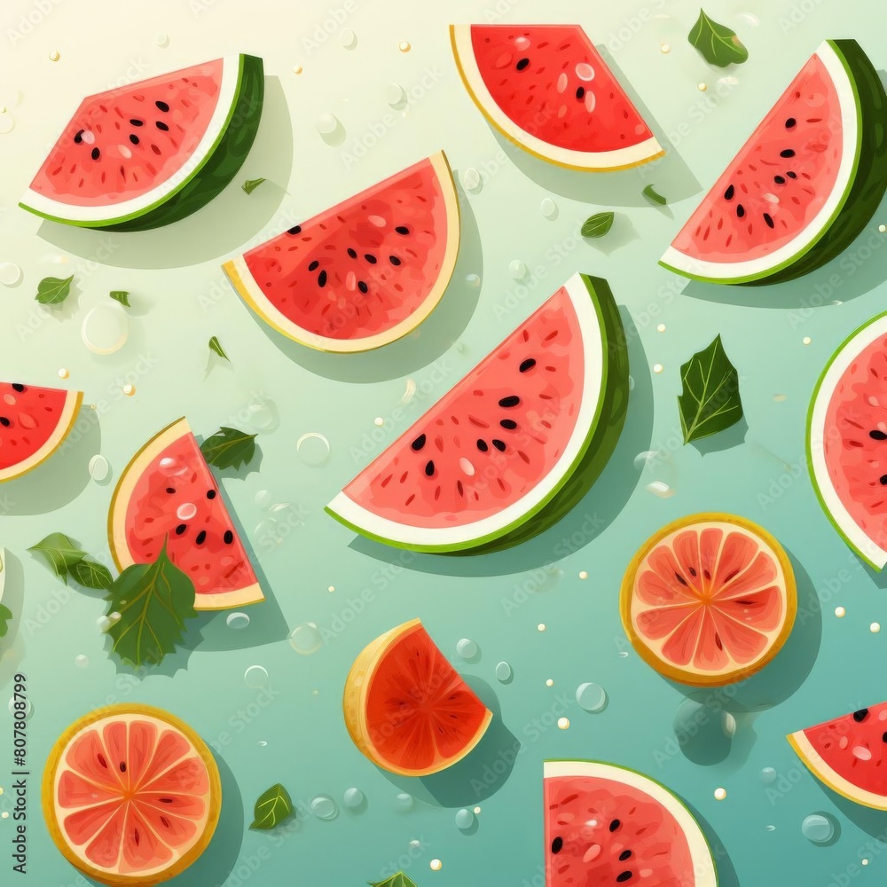 pattern of watermelon slices with soft colors pattern of watermelon slices with soft colors