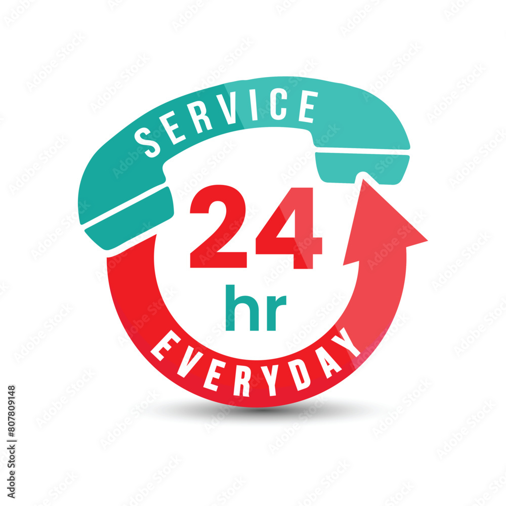 vector 24 hour everyday service sticker design
vector 24 hour everyday service sticker design
