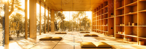 Japanese Inspired Modern Room with Wooden Elements and Zen Garden  Minimalist Interior Design
