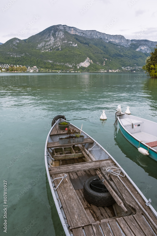 Wooden boats on Lake Annecy