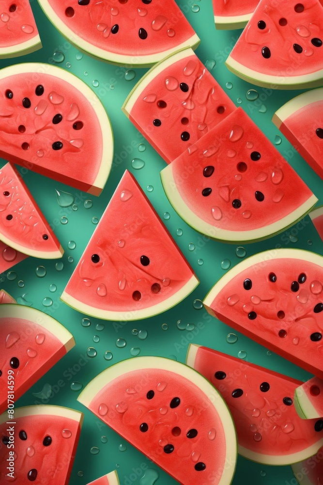 pattern of watermelon slices with soft colors pattern of watermelon slices with soft colors