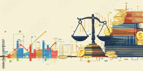 Business law with legal rules and rights regulation statement outline concept. AI Generative photo