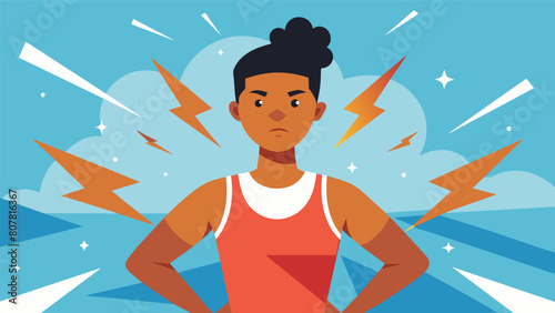 A young athlete confronting injuries and setbacks but never giving up on their dreams and continuing to push through with grace.. Vector illustration