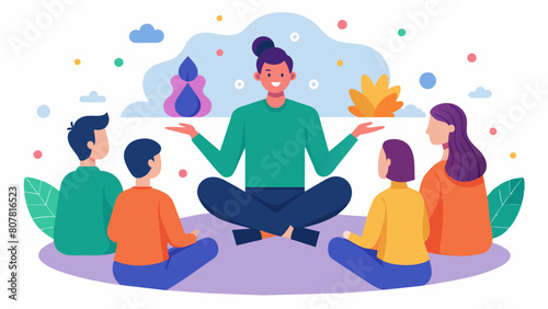 A facilitator guiding a group of individuals through a series of exercises and discussions designed to deepen their understanding and integration of.
