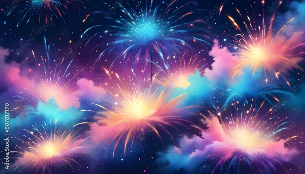 Fototapeta premium Fireworks backgrounds: Abstract firework celebration for christmas