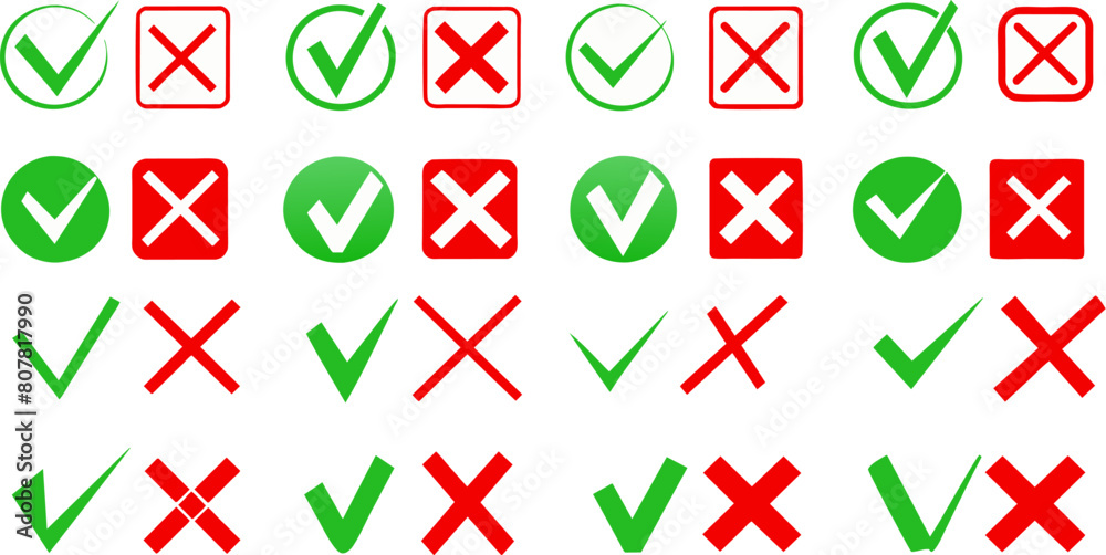 Green and red flags for the buttons, mark and cross out the elements of the checklist, the check indicators in the program Green and red flags for the buttons, mark and cross out the elements of the checklist, the check indicators in the program