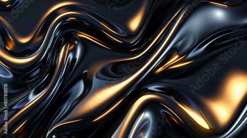 Metallic abstract wavy liquid background layout