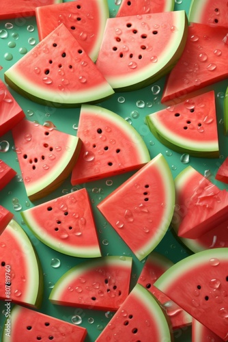 pattern of watermelon slices with soft colors