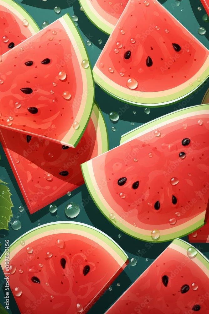 pattern of watermelon slices with soft colors pattern of watermelon slices with soft colors