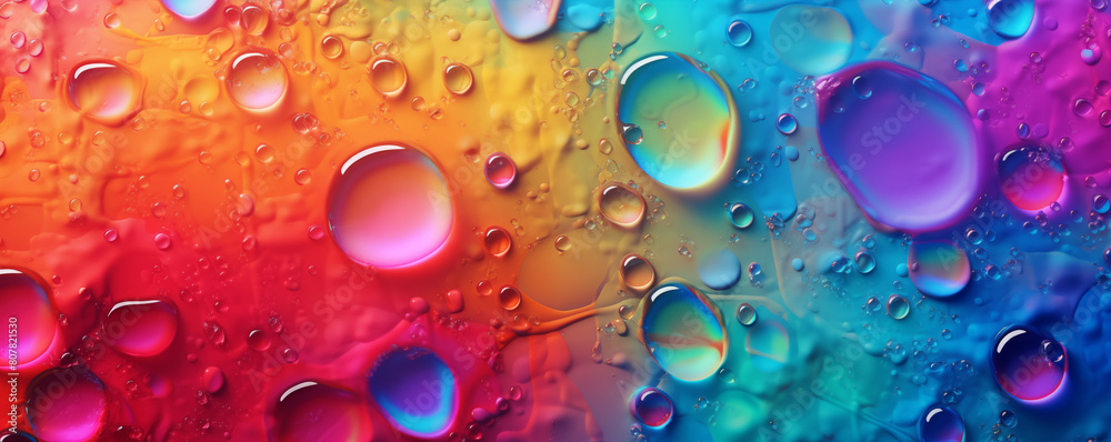 Raindrops on the colored glass surface, abstract background, generated ai Raindrops on the colored glass surface, abstract background, generated ai
