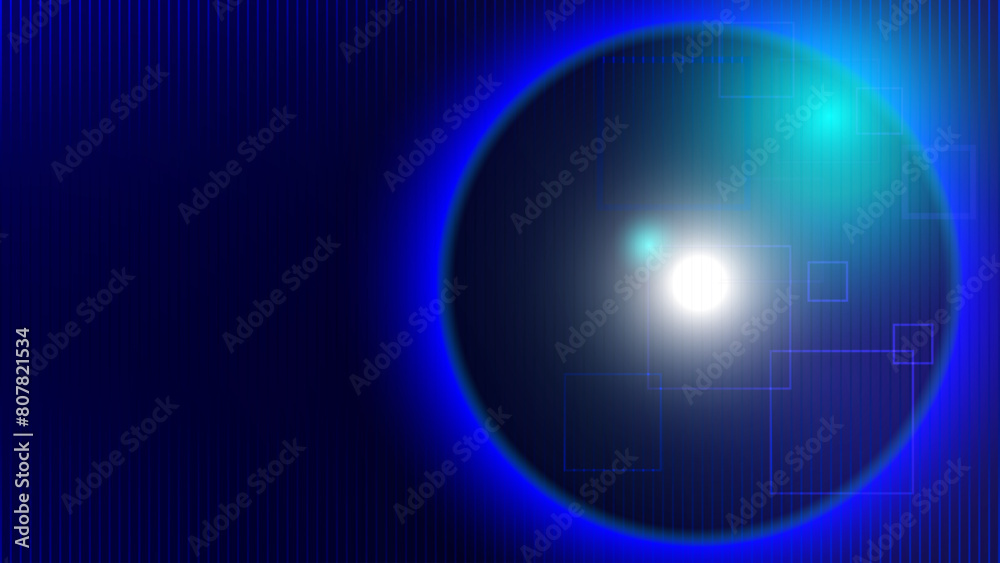 Abstract blue and white neon light on dark blue background with circle and rectangle shape. Vector illustration. Abstract blue and white neon light on dark blue background with circle and rectangle shape. Vector illustration.