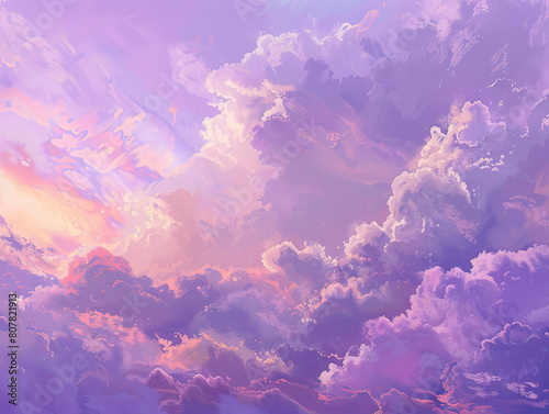 Soft pastel purple clound background, llustration photo