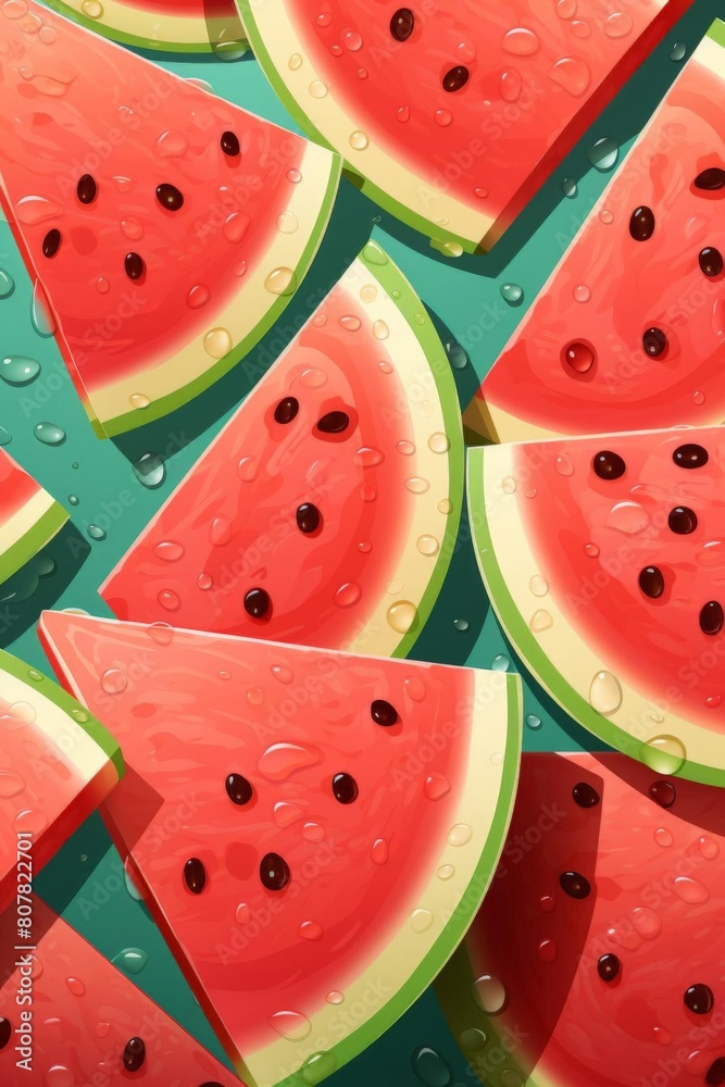 pattern of watermelon slices with soft colors pattern of watermelon slices with soft colors