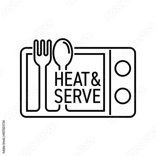 Heat and Serve badge for pre-cooked foods
