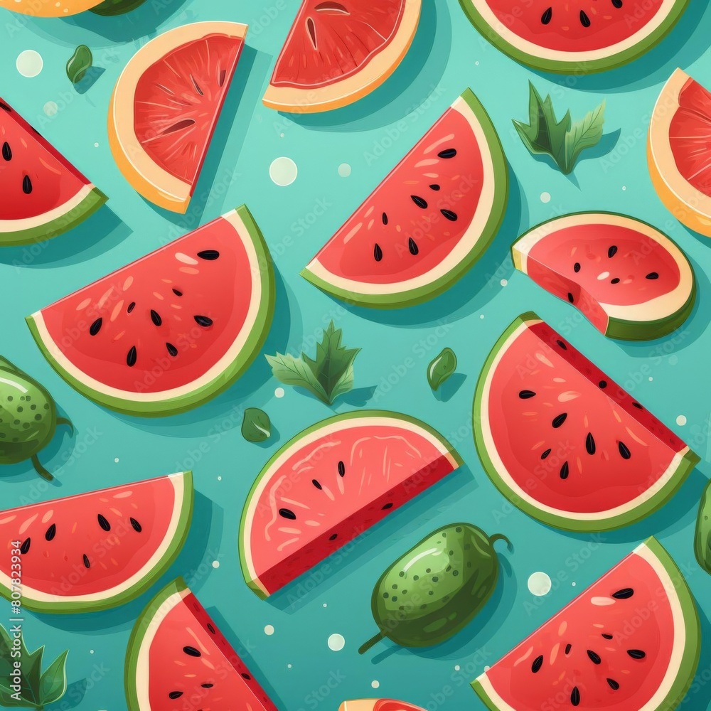 pattern of watermelon slices with soft colors pattern of watermelon slices with soft colors