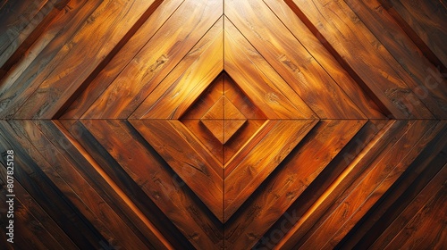 A wooden wall adorned with a symmetrical geometric pattern, showcasing the beauty of natural materials 8K , high-resolution, ultra HD,up32K HD photo
