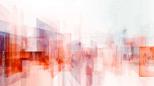 Abstract urban background in graphic style  geometric image of the city on a white background