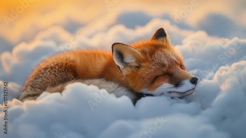 In the image, a cute bunny is shown sleeping on a soft cloud, with fluffy clouds and a starfilled sky surrounding it