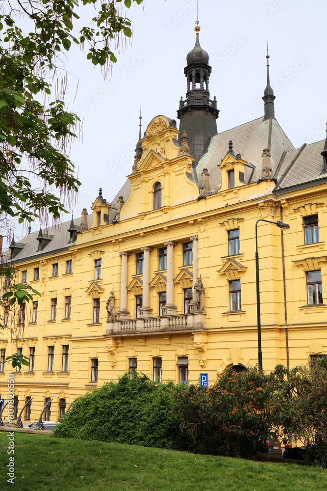 Fototapeta premium New Town Hall in Prague, Czech Republic. Landmarks of Czech Republic.