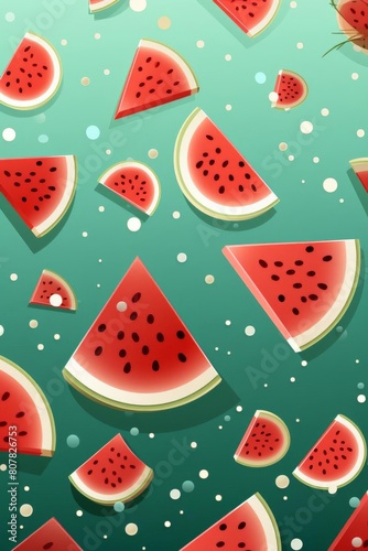 pattern of watermelon slices with soft colors