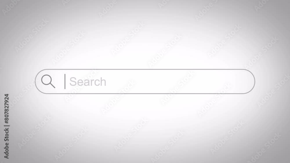 Background loop of Internet search engine field, 4k animation featuring a web search tool with an entry field.