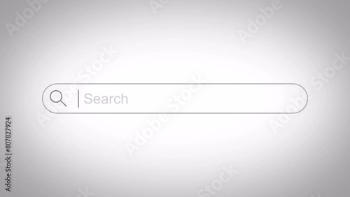 Background loop of Internet search engine field, 4k animation featuring a web search tool with an entry field.