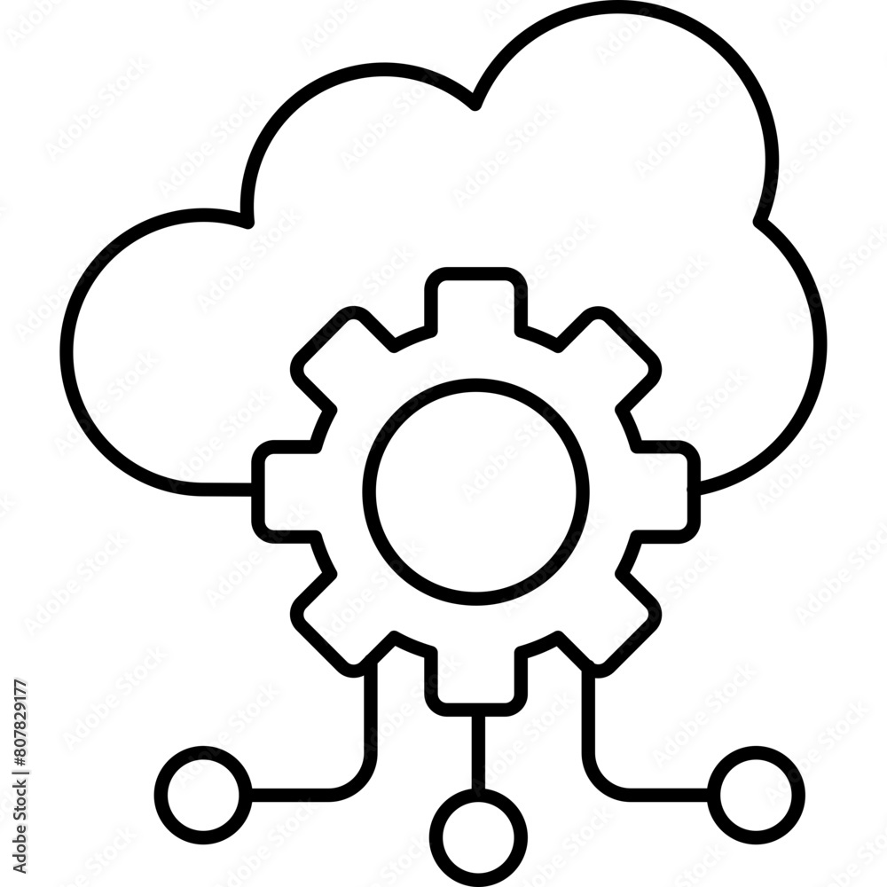 Cloud Computing icon line style easy to edit and modify 