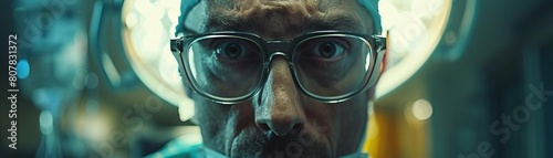 Intense moment in a medical drama where a surgeon sacrifices his personal time, operating under bright lights to save a patients life