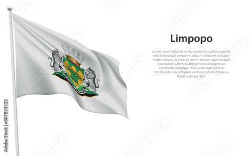 Isolated waving flag of Limpopo is a province South Africa photo