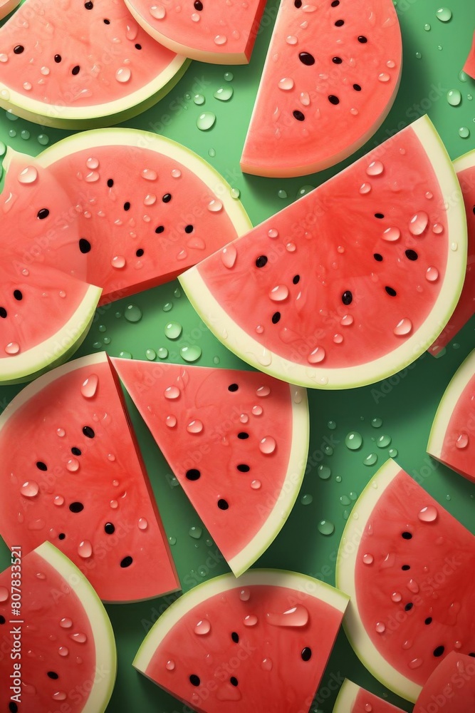 pattern of watermelon slices with soft colors pattern of watermelon slices with soft colors
