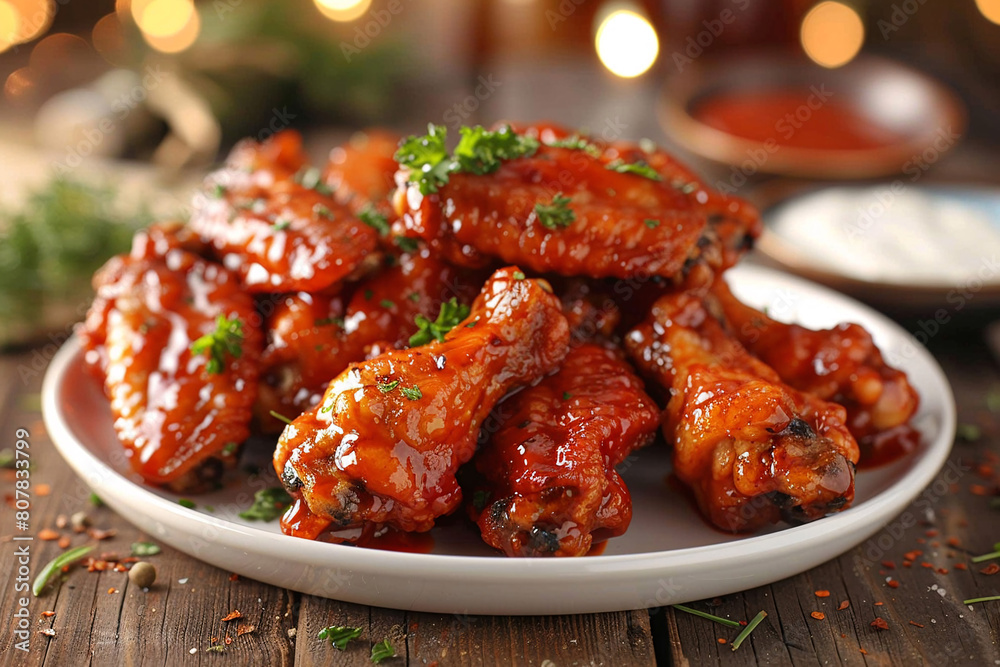 Fototapeta premium grilled chicken wings, broasted chicken