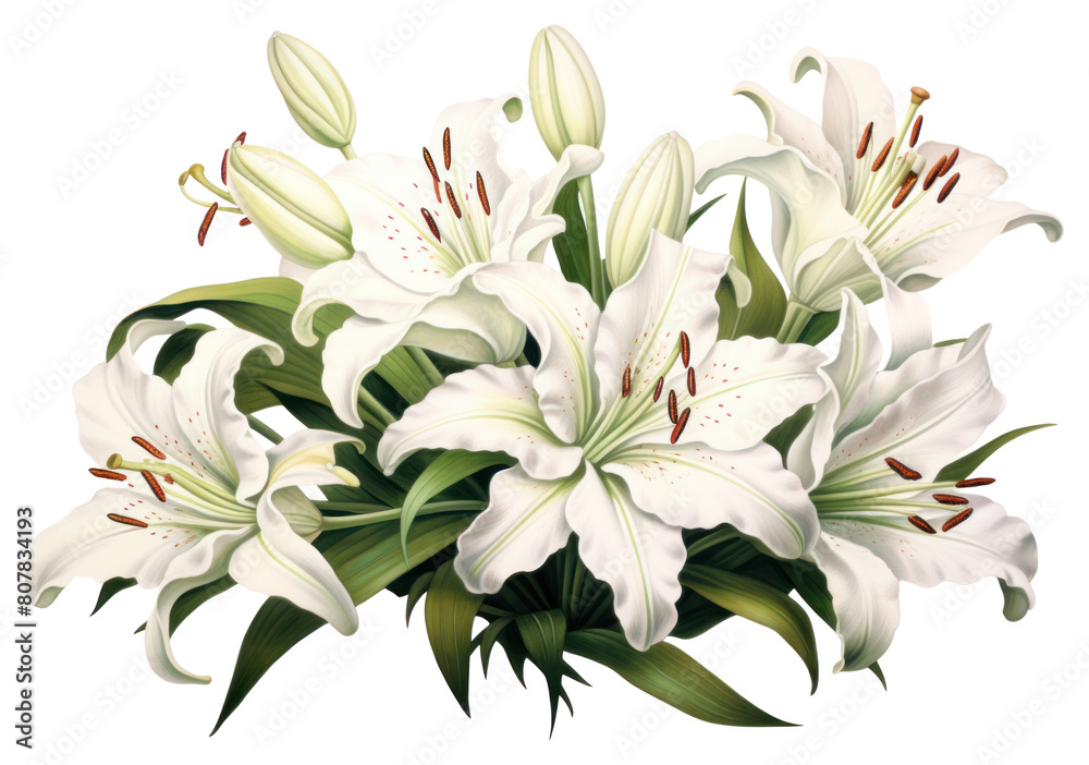 Obraz premium PNG Flower plant white lily.