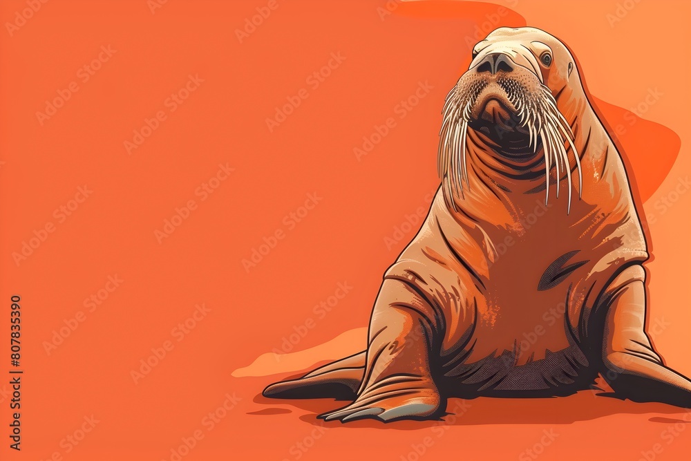 Walrus Resting on Coastal Shore in Detailed Digital Walrus Resting on Coastal Shore in Detailed Digital