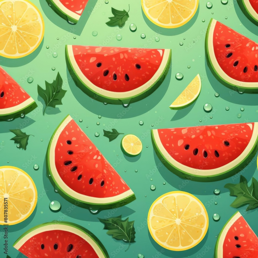 pattern of watermelon slices with soft colors pattern of watermelon slices with soft colors