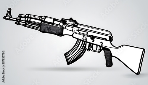 AK-47: World Anti-Terrorism Day (May 21st) Symbol hand drawn vector illustration of a gun photo