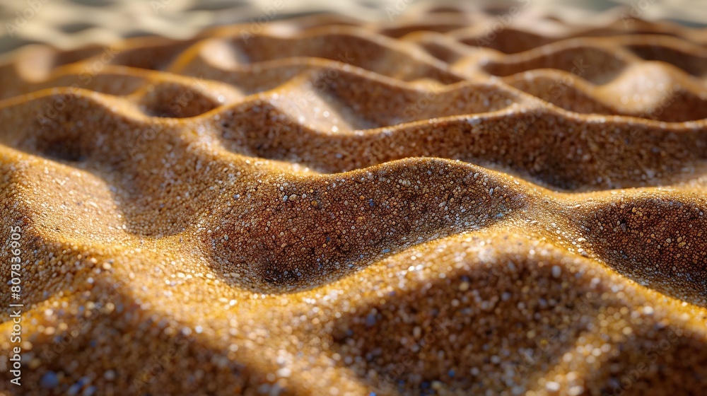 A close-up of a browned waffle cake with sugary toppings and sprinkles A close-up of a browned waffle cake with sugary toppings and sprinkles