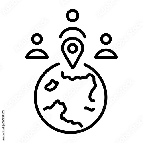 Modern linear icon depicting constituency