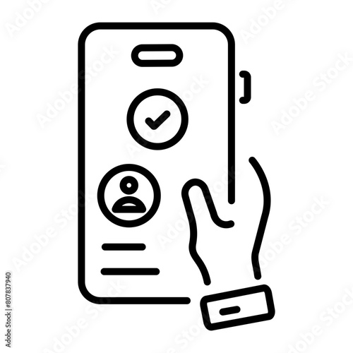 Ready to use linear icon of a voting app 