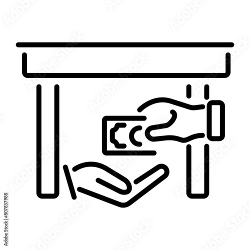 Premium linear icon depicting bribery 