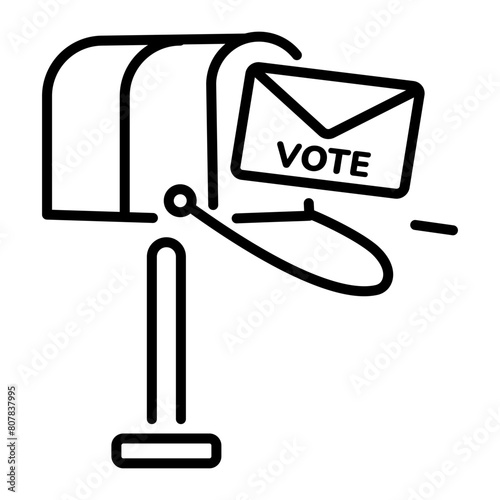 Get this linear icon of vote mail 