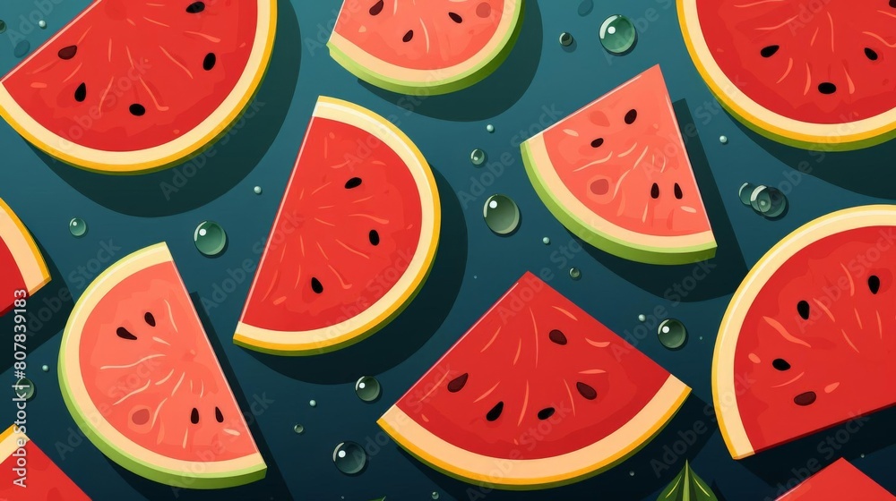pattern of watermelon slices with soft colors pattern of watermelon slices with soft colors