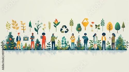 Green energy concept with character situations collection. Bundle of scenes people use alternative energy sources, conserve water and electricity, recycling. Vector illustrations in flat web design